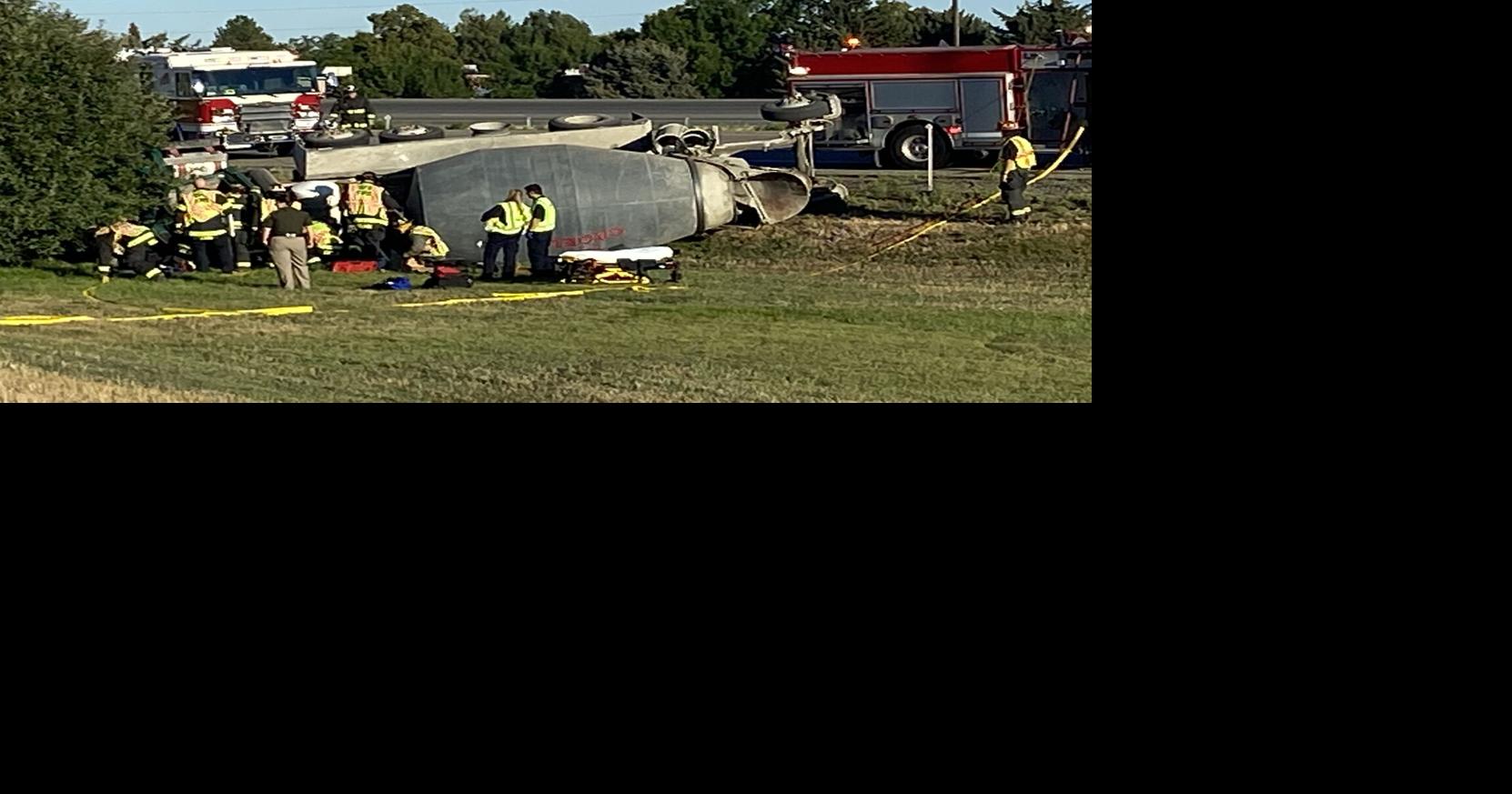 Driver in cement truck rollover ‘okay’, cause still under investigation ...