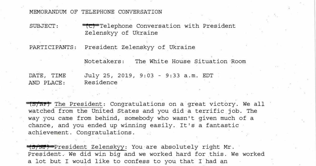 Trump Ukraine Call Transcript | | kulr8.com