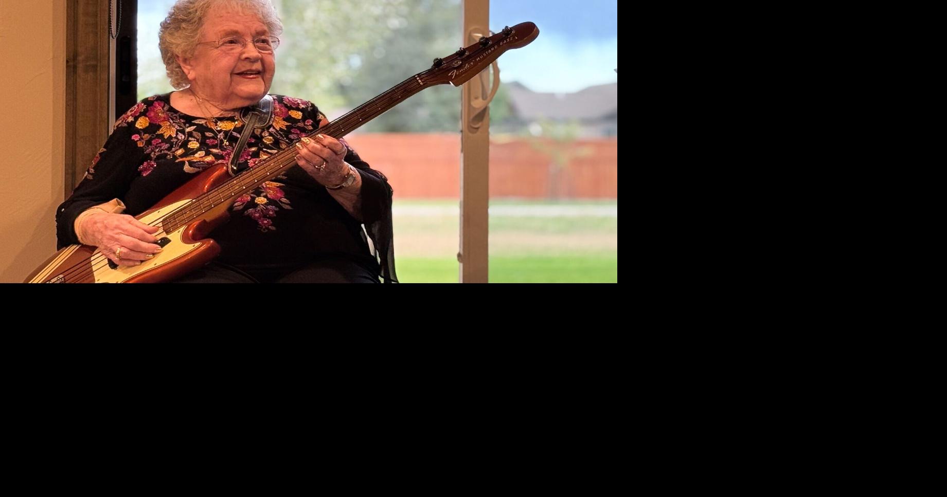 'I was born to play': Belgrade woman turning 102 still jams with electric bass guitar in hand