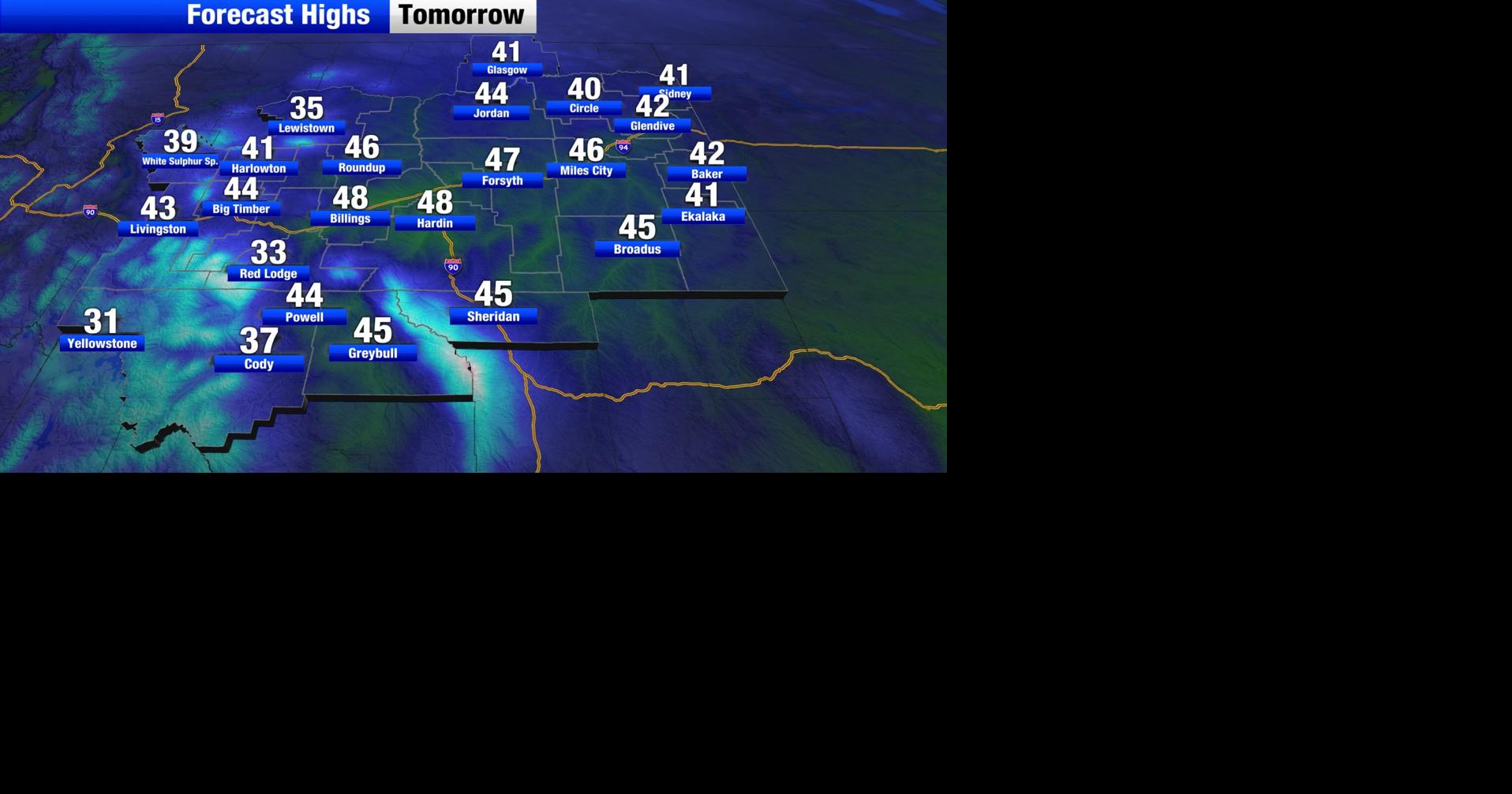 Cooler temperatures settle in through Friday | Montana Weather | kulr8.com