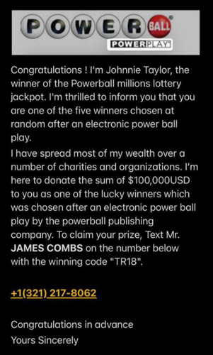 Powerball Hack Carbon County sheriff warns of Powerball scam text message | Montana ...