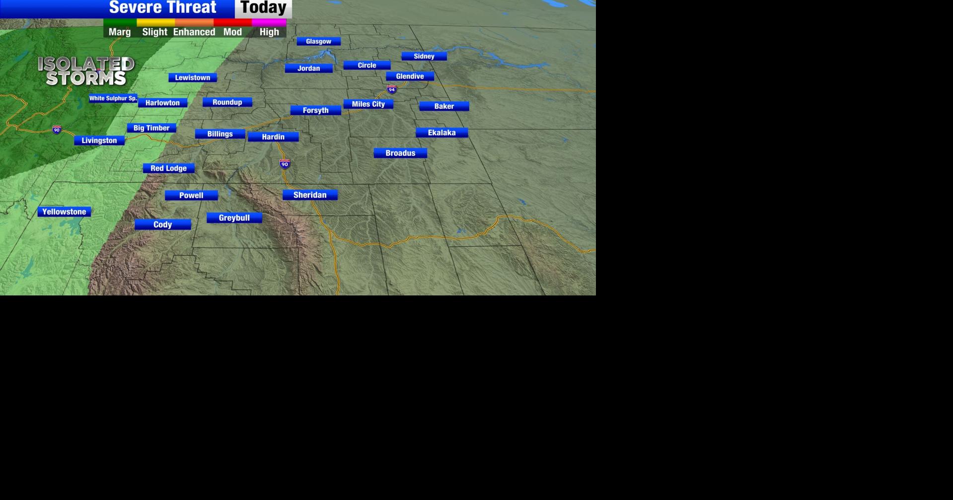 Marginal risk for severe thunderstorms in the western mountains and ...