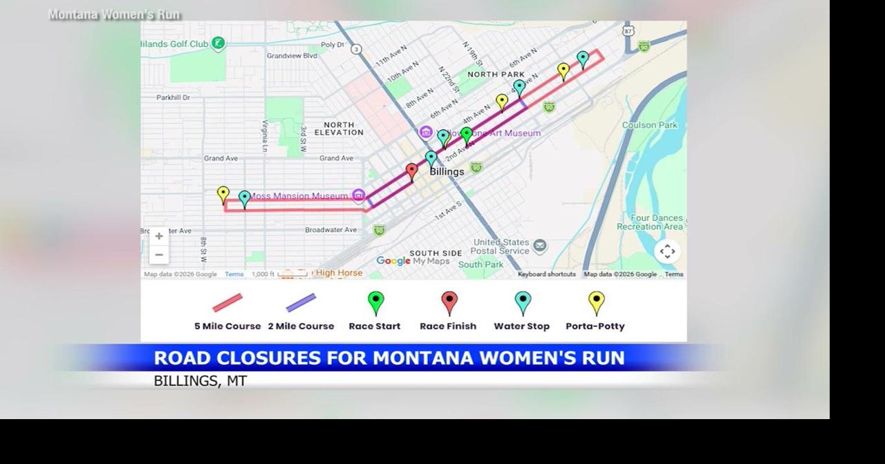Montana Women's Run street closures in Billings for Saturday