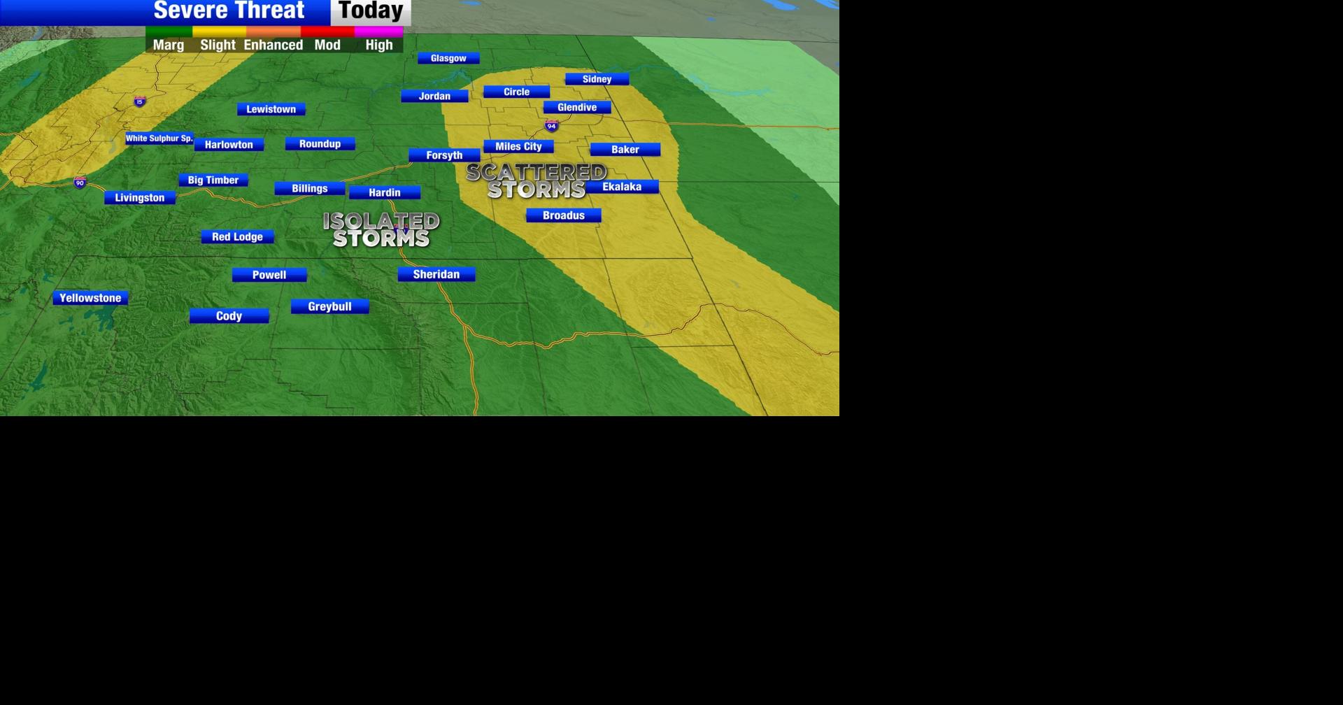 A few strong to severe storms are possible today and into the overnight ...
