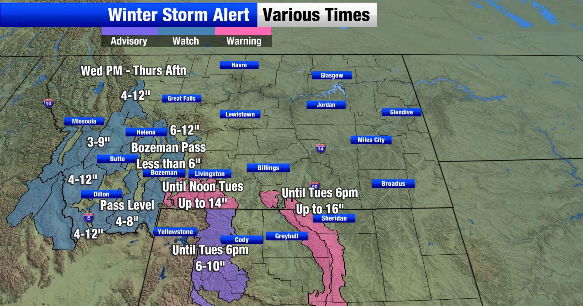Rain and heavy mountain snow seen through Tuesday - Vimarsana News