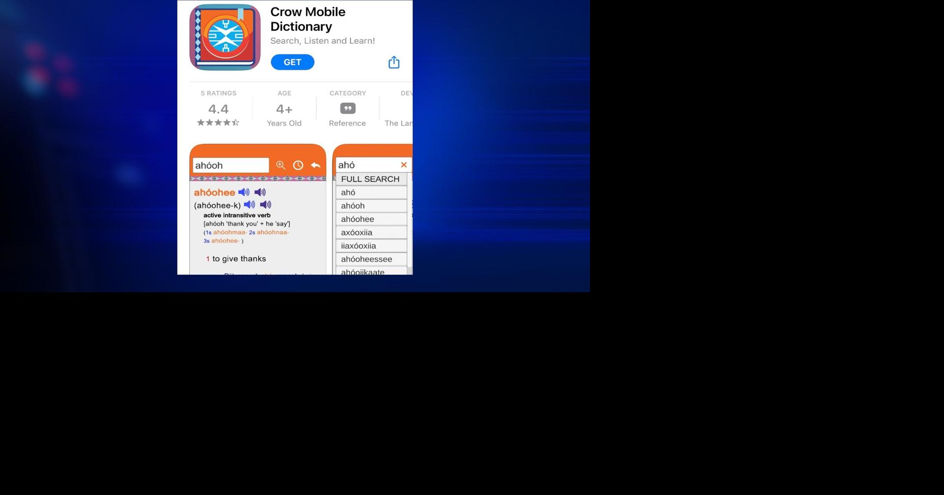 History is happening with the free Crow Dictionary App | Billings News ...