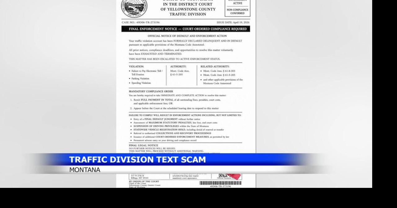 Billings police warn of scam text tied to fake court notice