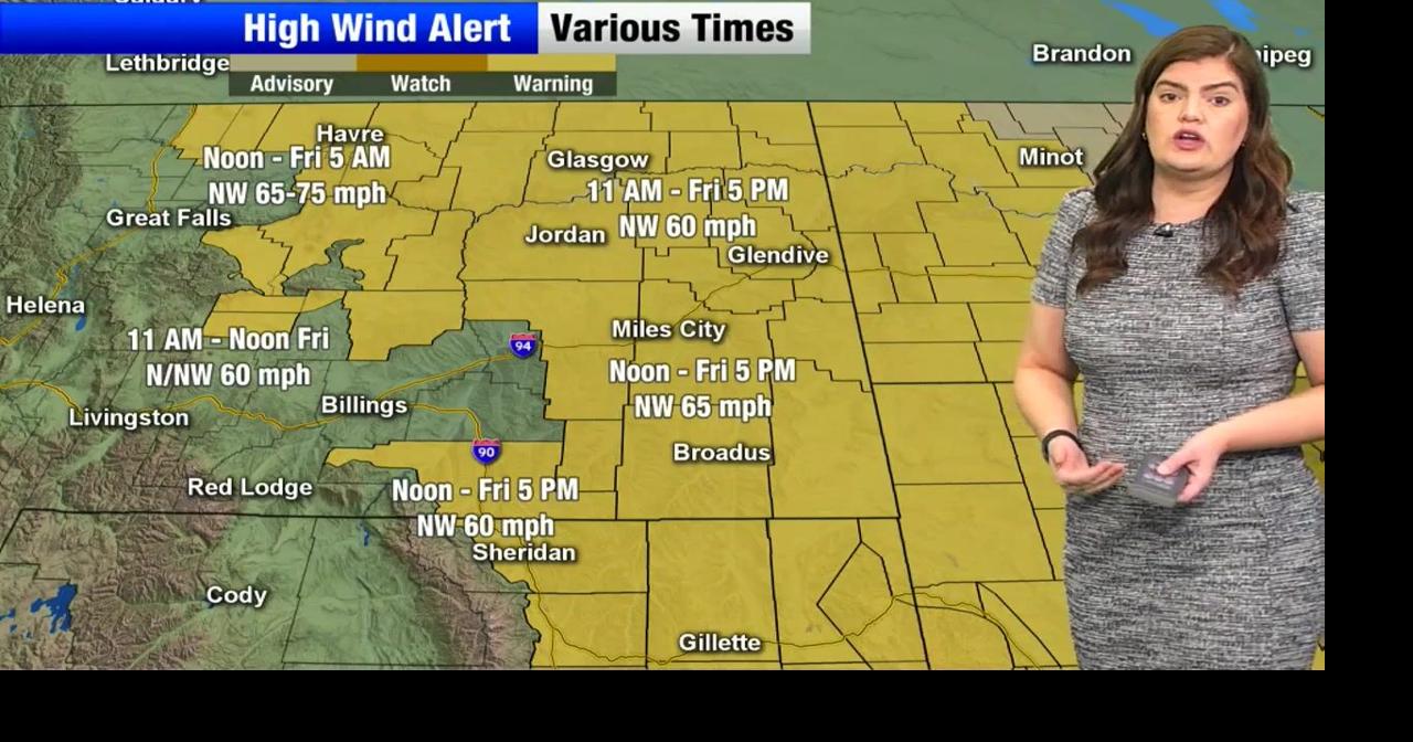 High winds are expected in central and eastern Montana creating areas of difficult travel