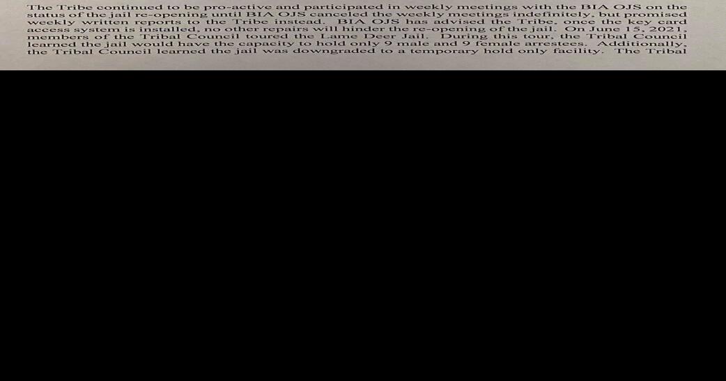 Reopening of Lame Deer Jail receives congressional support Billings