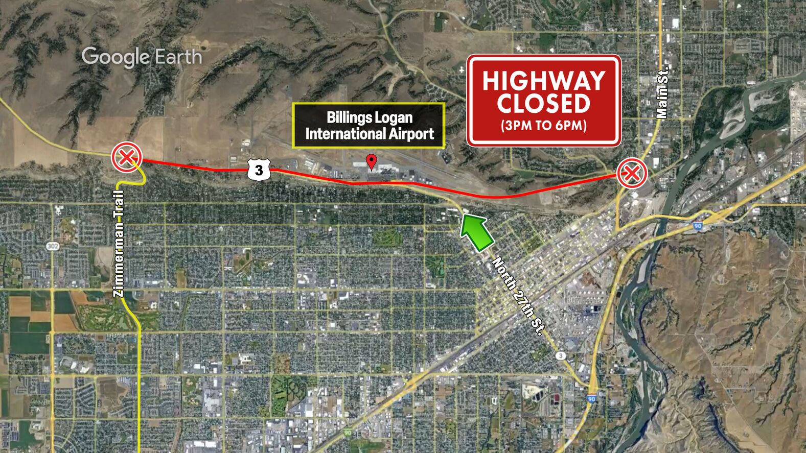 Traffic updates for the Yellowstone International Air Show