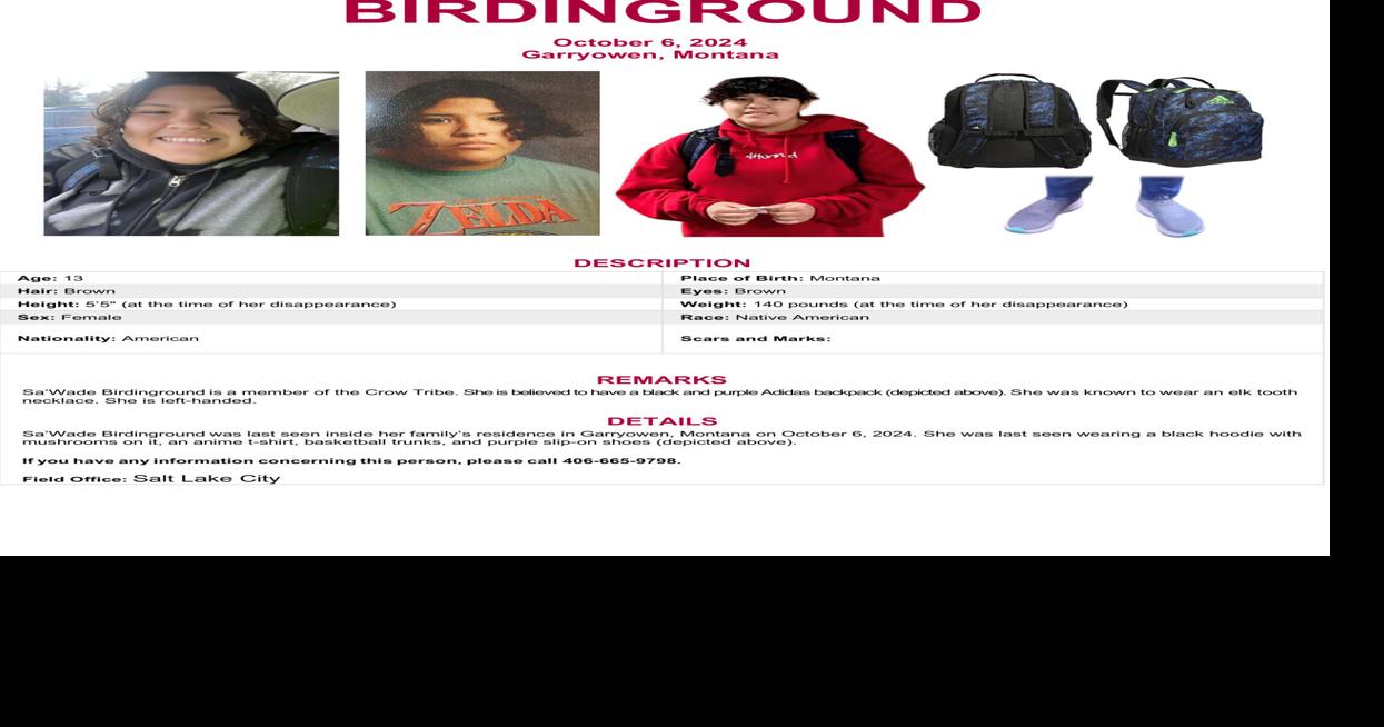 FBI increases reward for information about Montana teen girl missing since 2024