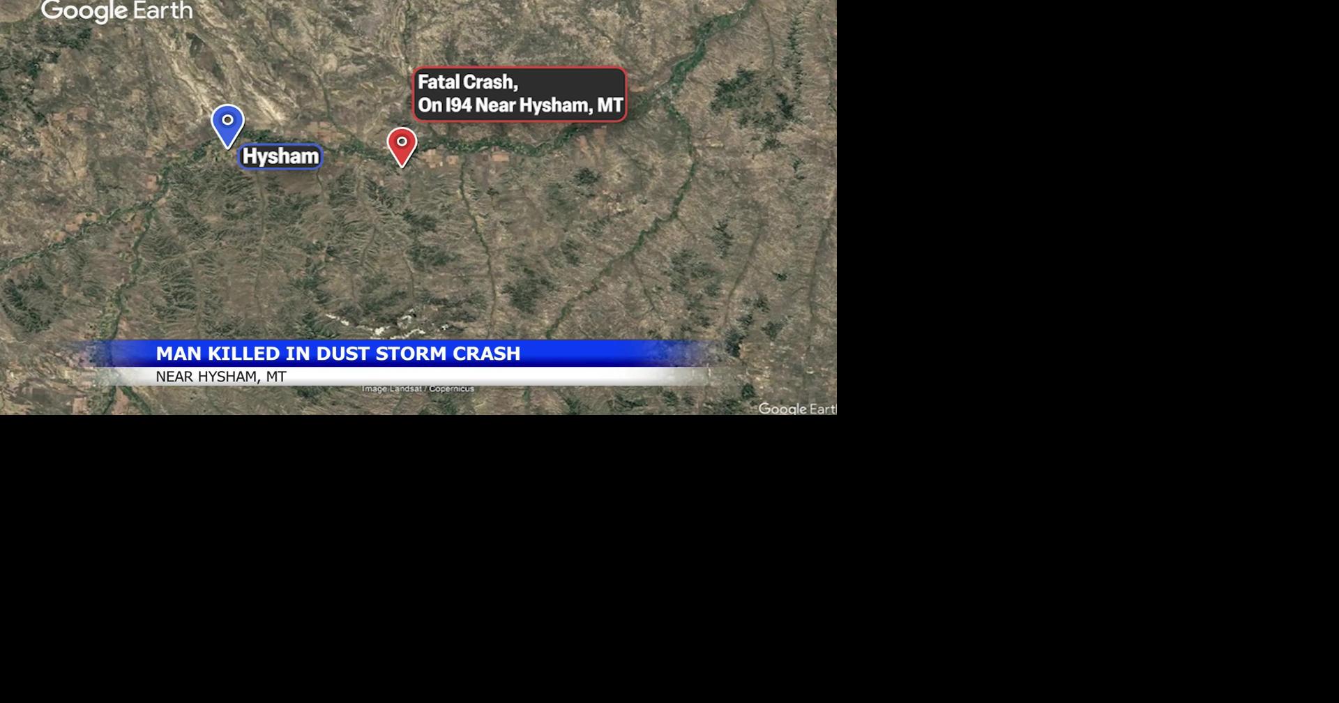 1 person killed in 3-car crash during a dust storm on I-94 near Hysham ...