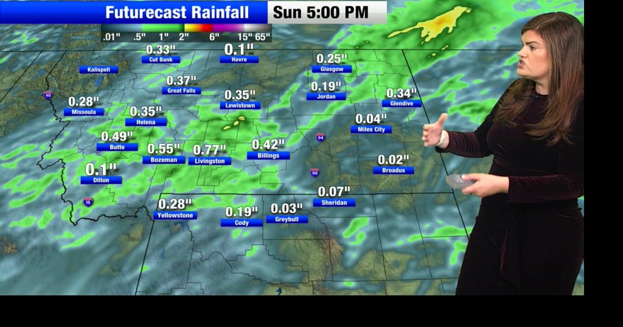Widespread showers and thunderstorms along with cooler temperatures across Montana