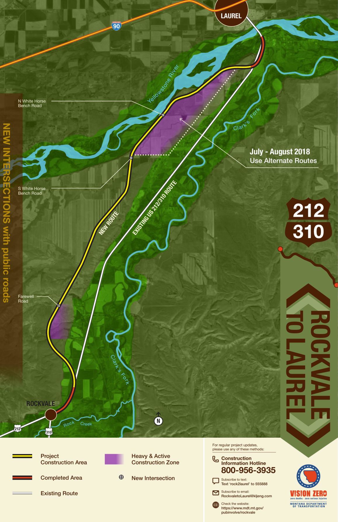 Highway 212 Laurel to Rockvale Map