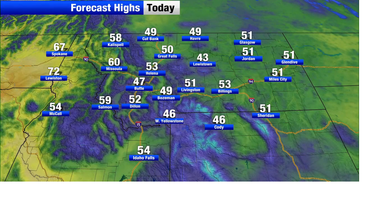 Lingering rain and snow with a warmer weekend ahead in Montana Montana Weather