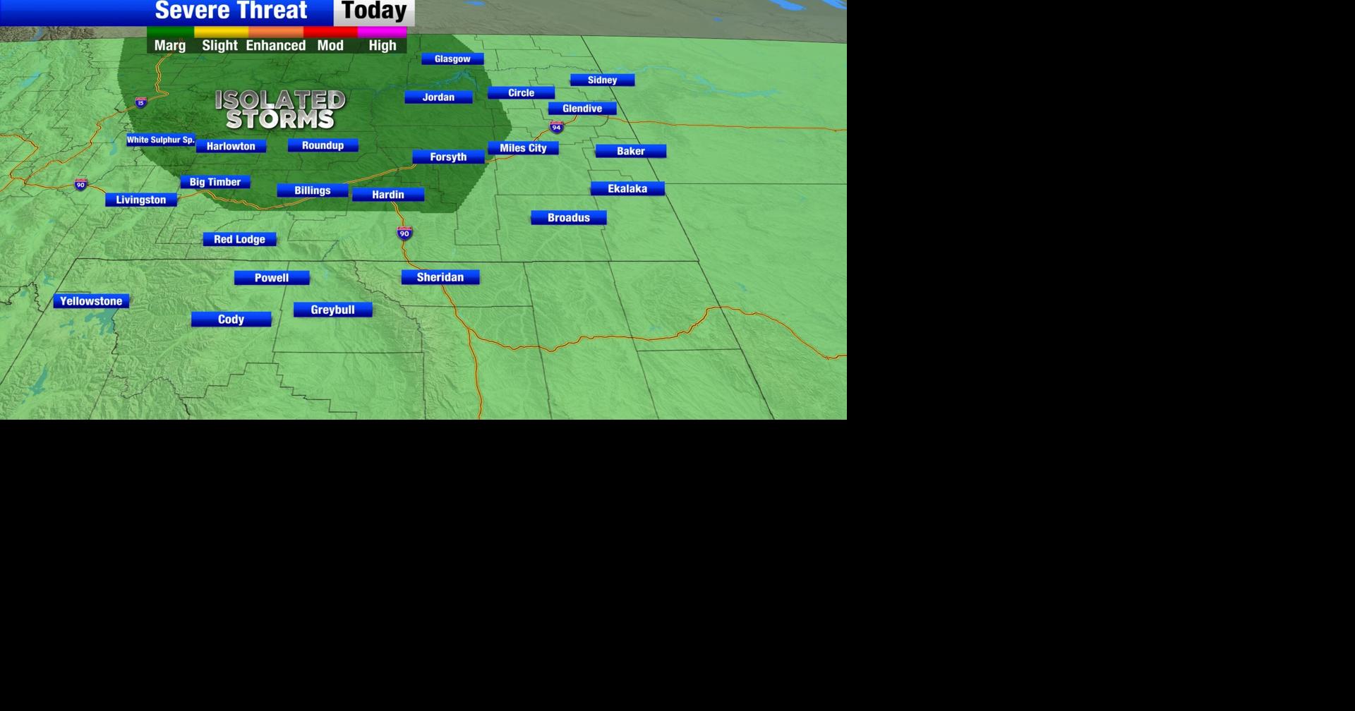 Hot temperatures and isolated severe thunderstorms possible | Montana ...