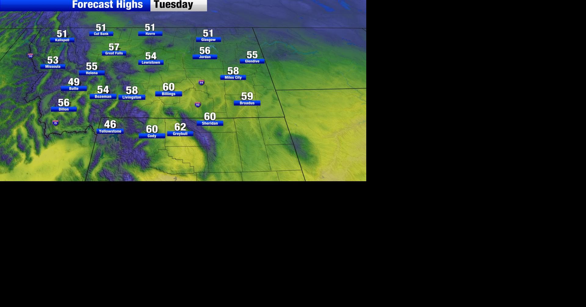 A passing cold front will bring rain showers and mountain snow to ...