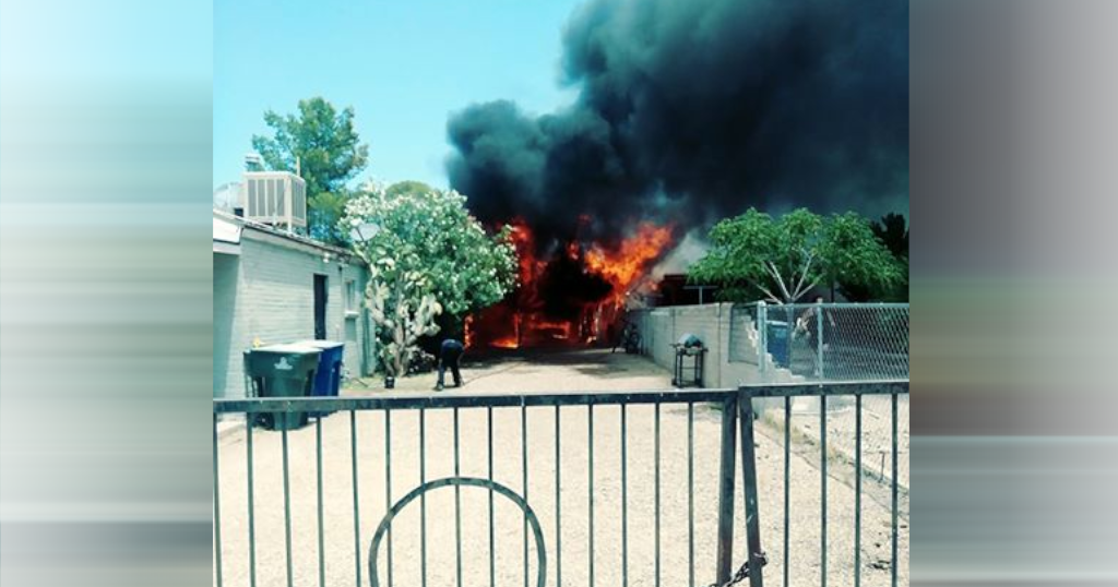 Fire crews battle house fire in central Tucson | Local News | kvoa.com