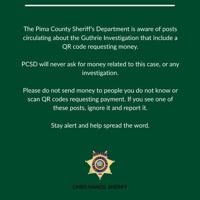 PCSD warns of fraudulent QR codes requesting money tied to the Nancy Guthrie case
