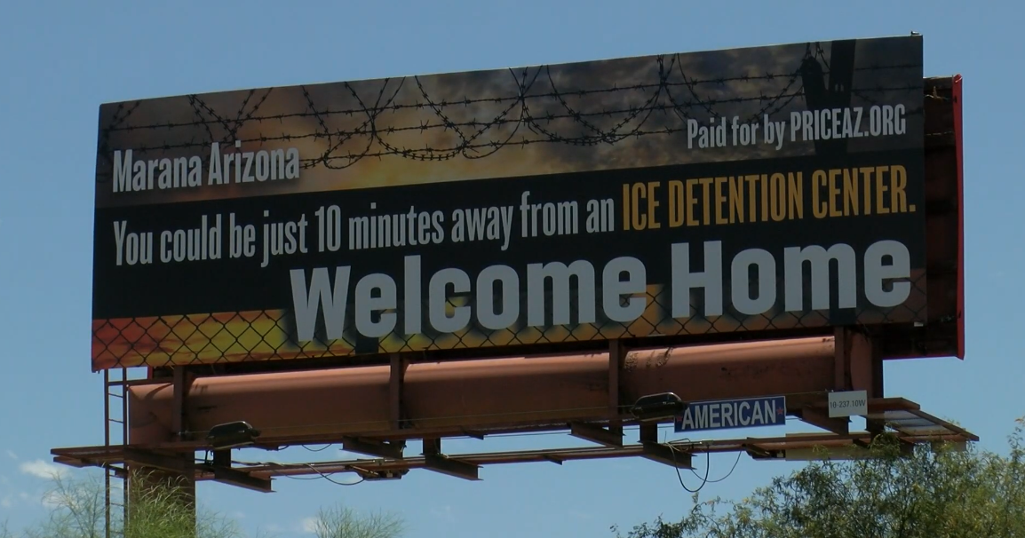 New Marana billboard warns of possible ICE detention center near I-10