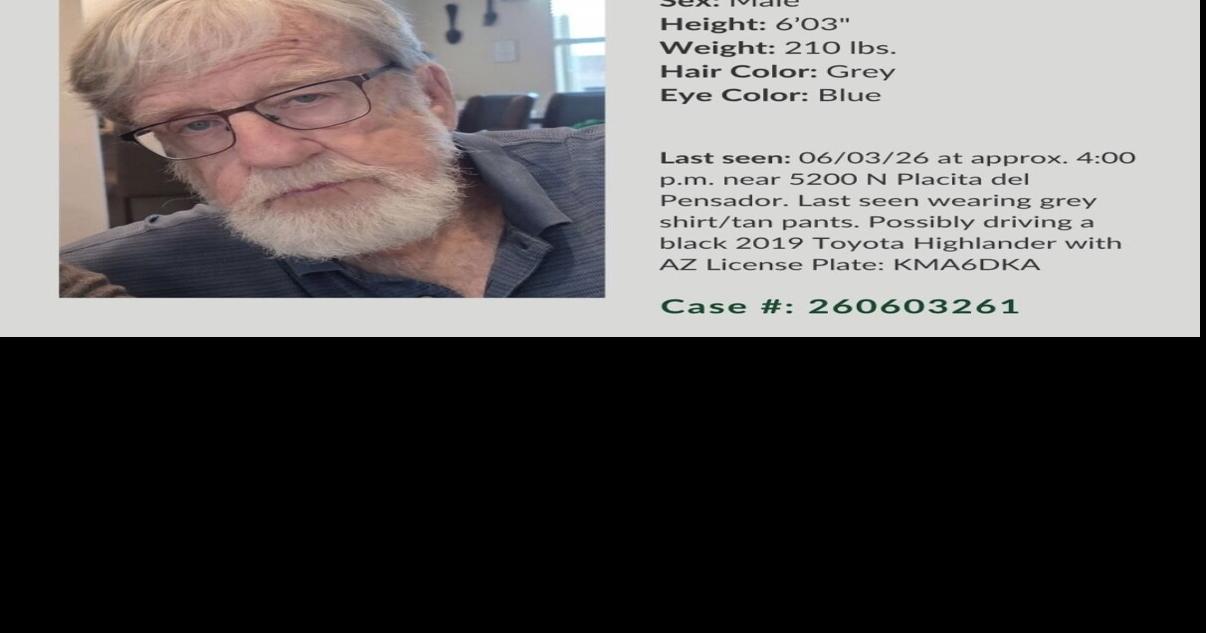 Pima County Sheriff's Department searching for missing 86-year-old man