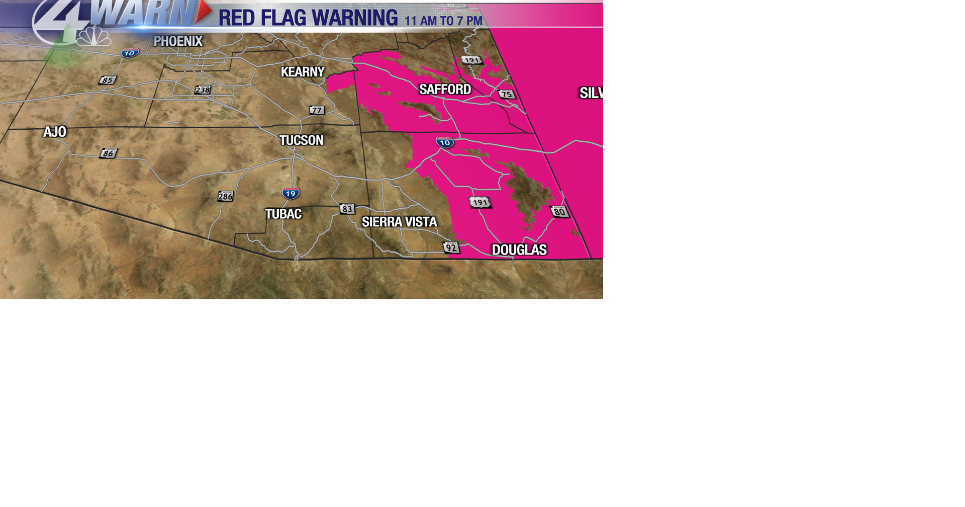 Red Flag Warning for parts of SE AZ | News | kvoa.com