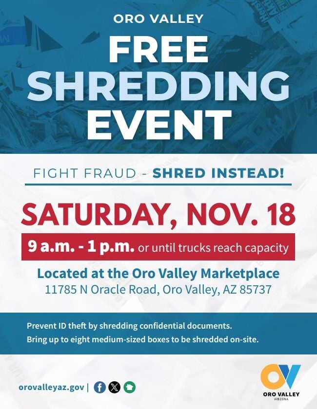 'Fight Fraud - Shred Instead', Free Shred Event Returns To Oro Valley ...