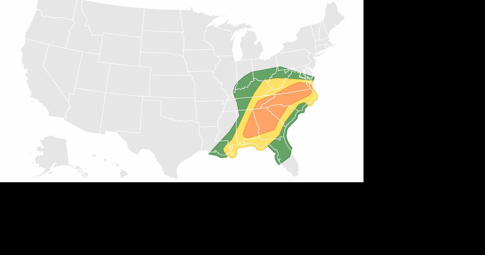 Severe storms threaten 70 million people across the Southeast and Mid ...