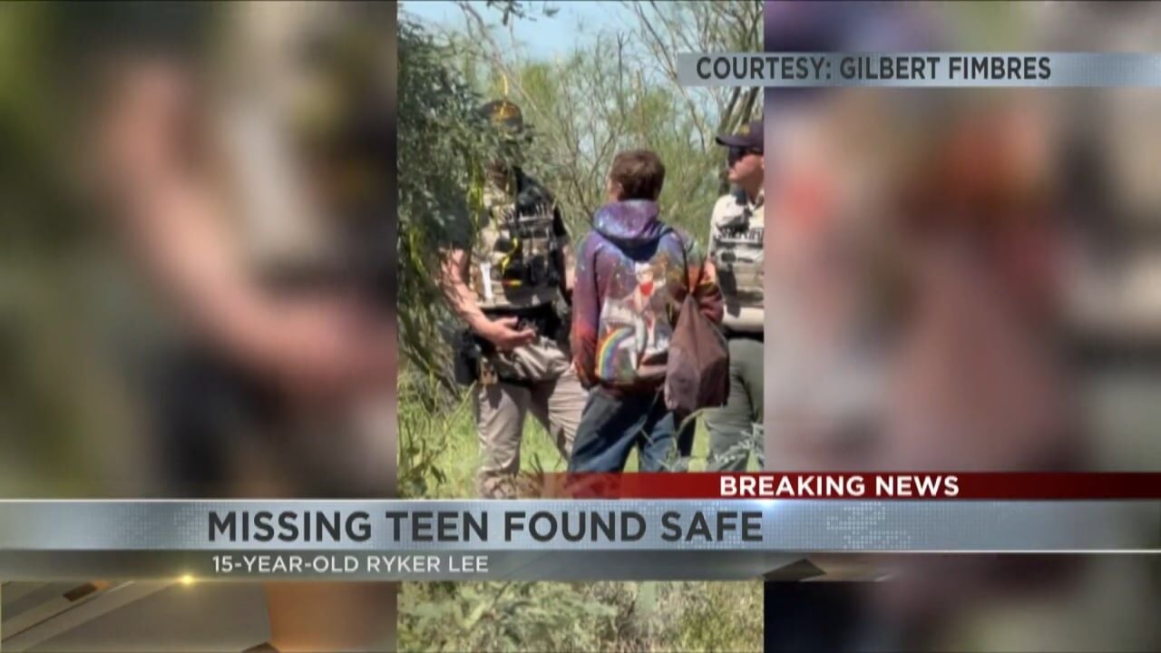 Ryker Lee, 15, has been found safe after he was reported missing on Tuesday morning. The Pima County Sheriff's Department said a community member tip led deputies to Lee's location.