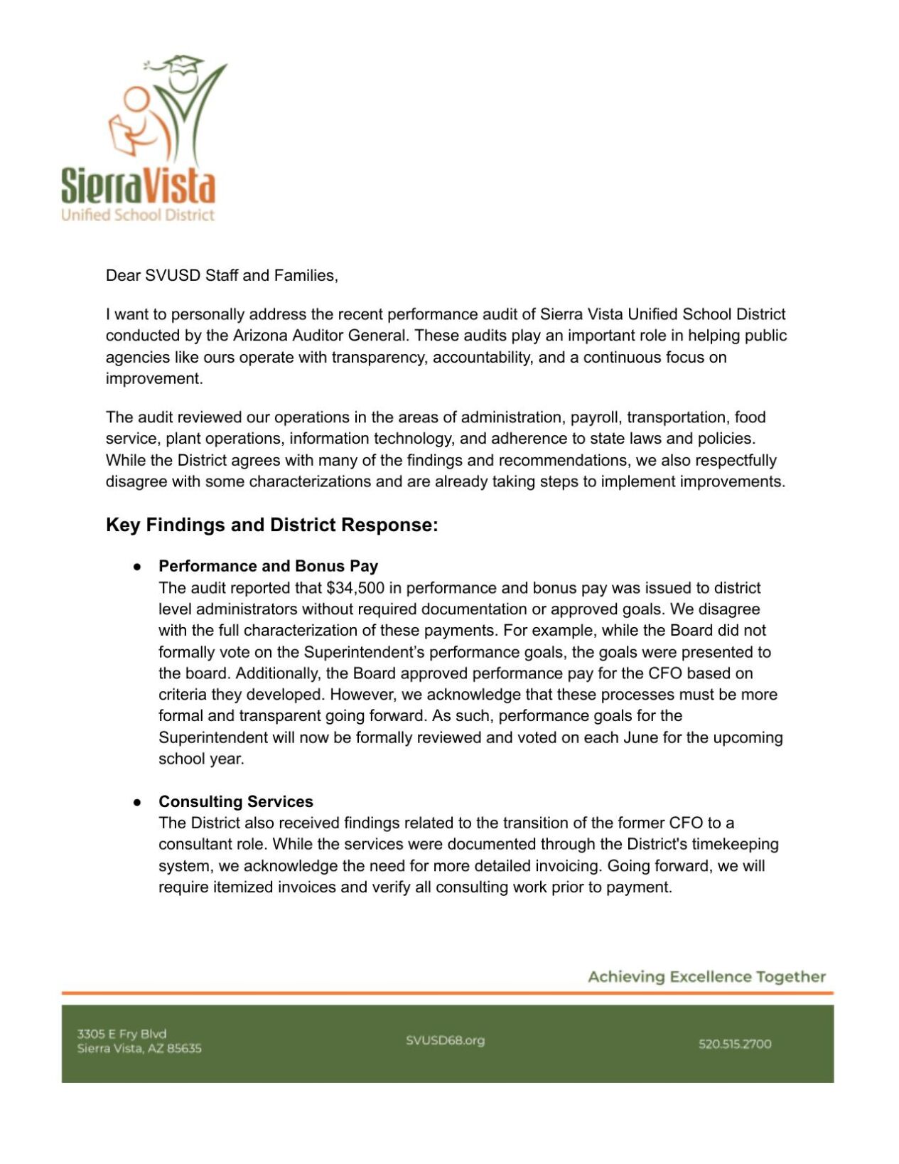 InDepth Sierra Vista school district vows changes after audit