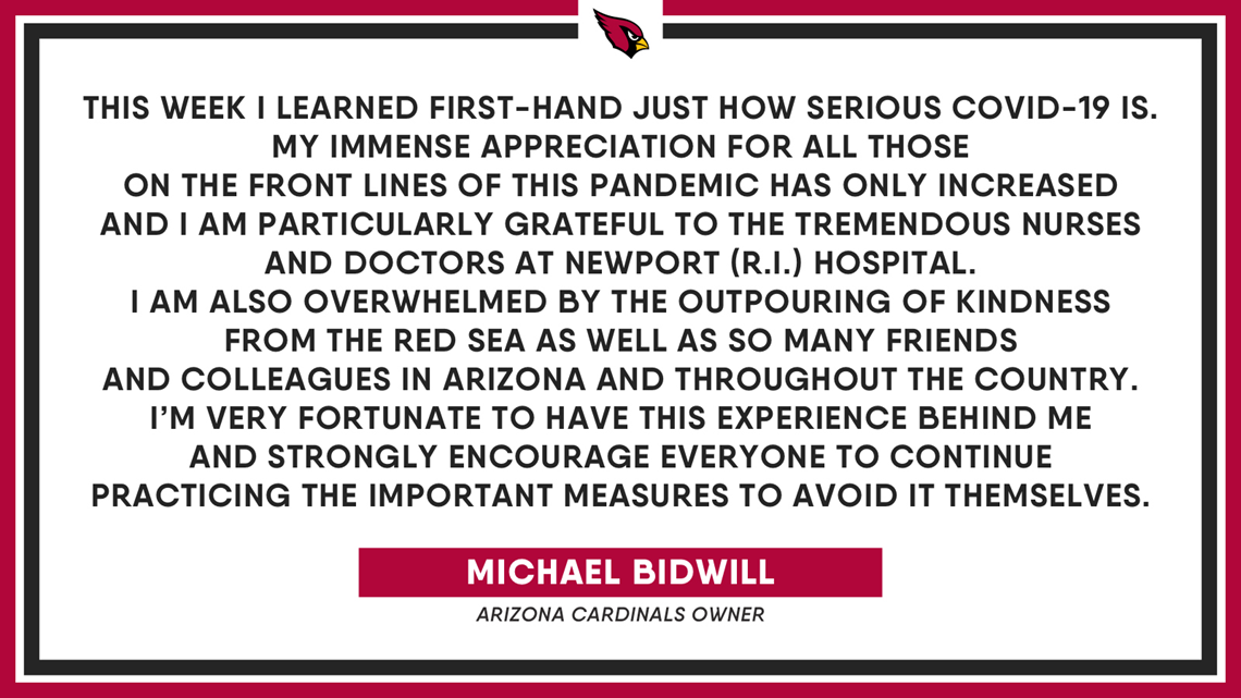 Arizona Cardinals owner Michael Bidwill released from hospital after  testing positive for coronavirus