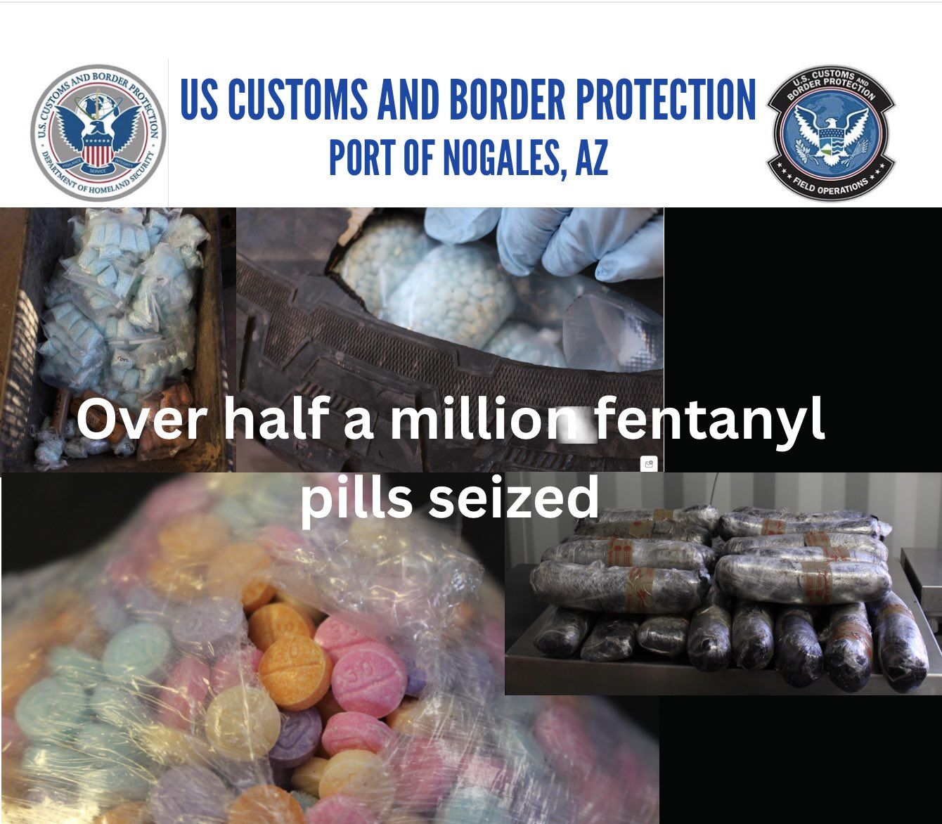 More than 3 million fentanyl pills confiscated at Port of Nogales over  weekend