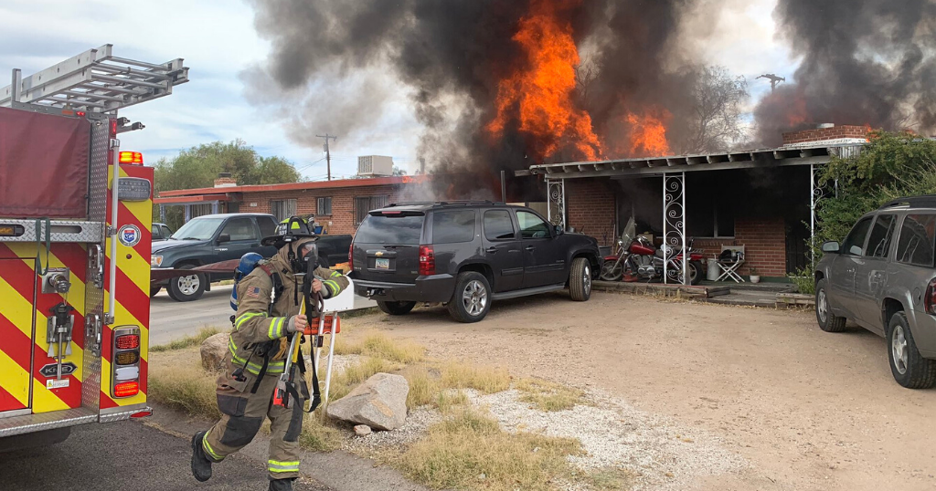 Crews battle house fire on Tucson’s west side | Local News | kvoa.com