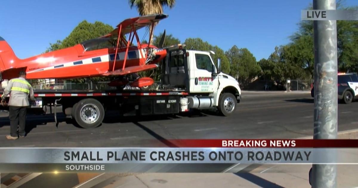 Small biplane crashes into pole on Tucson's southside | Video | kvoa.com