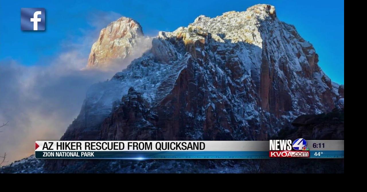 A man was rescued after being trapped in quicksand while hiking Zion