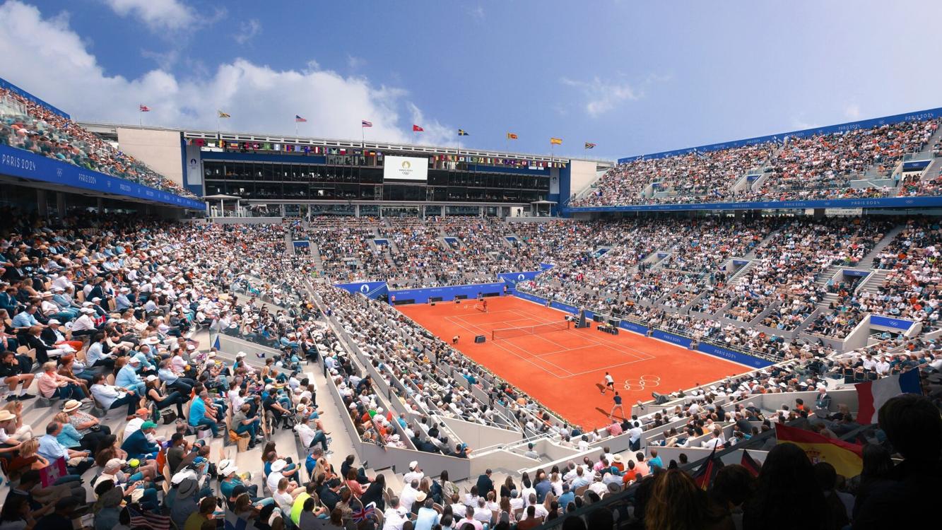 Boxing venue rendering of Roland Garros Stadium at the 2024 Paris