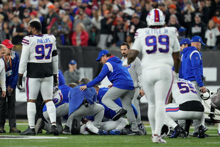 Bills player Damar Hamlin is in critical condition after on-field collapse  and Bills-Bengals game is postponed, American Football