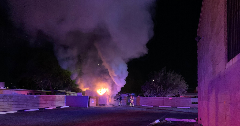 Crews battle shed fire on Tucson’s westside | Local News | kvoa.com
