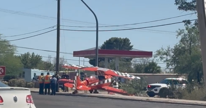 Small biplane crashes into pole on Tucson's southside