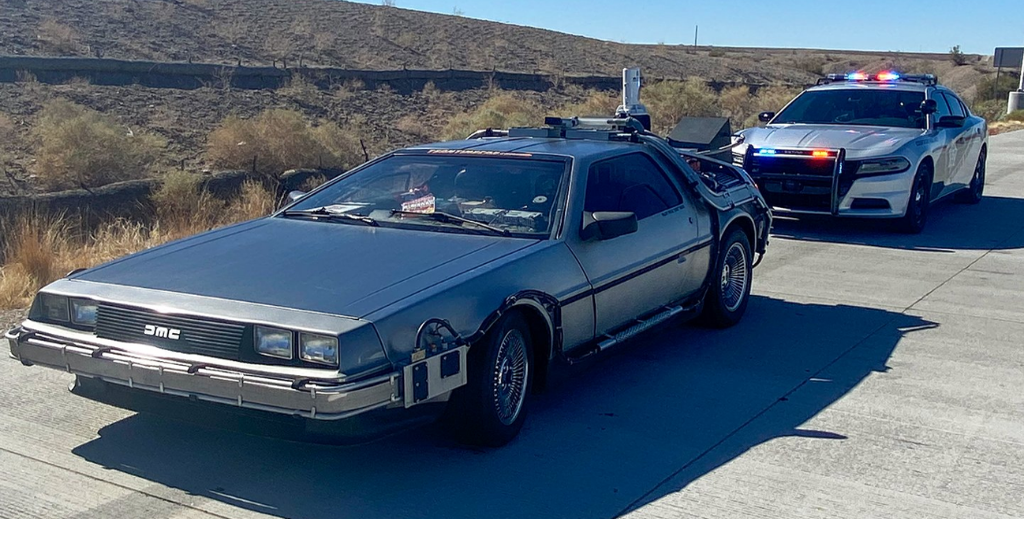 Arizona trooper pulls over potential time traveler for driving DeLorean