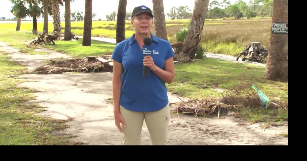 Meteorologist Jacqui Jeras reporting from Horseshoe Beach, FL Video