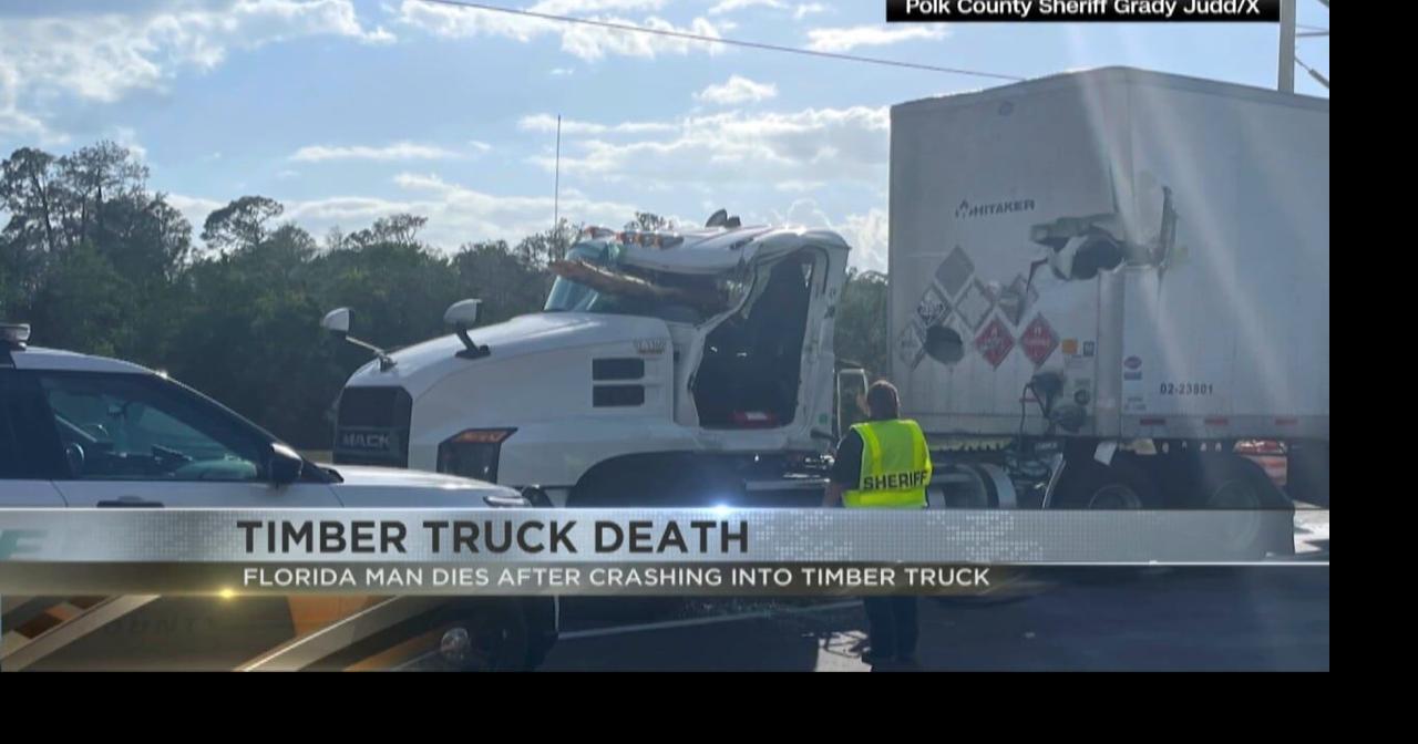Florida man dies after crashing into timber truck | Video | kvoa.com
