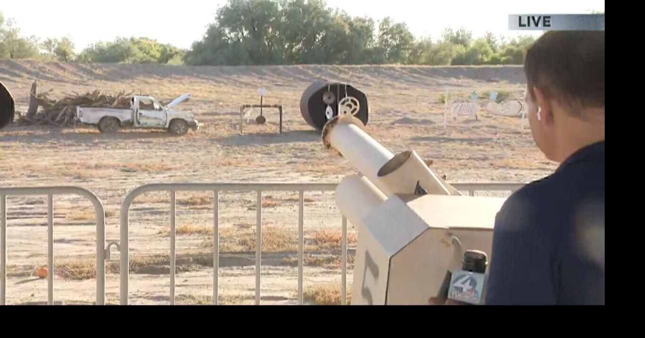 StormTracker 4 Chief Meteorologist Matt Brode tests out pumpkin cannon ...