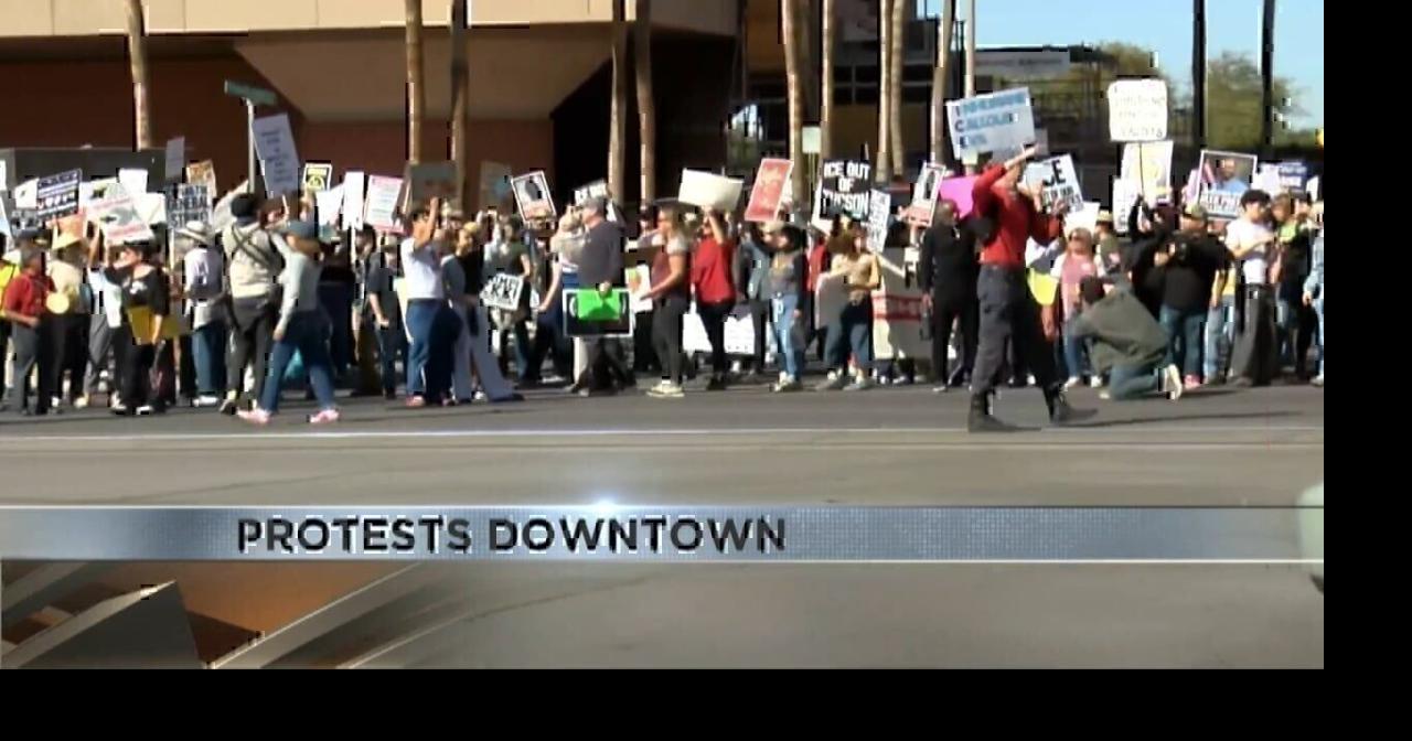 Downtown Tucson sees hundreds of protesters | Video | kvoa.com