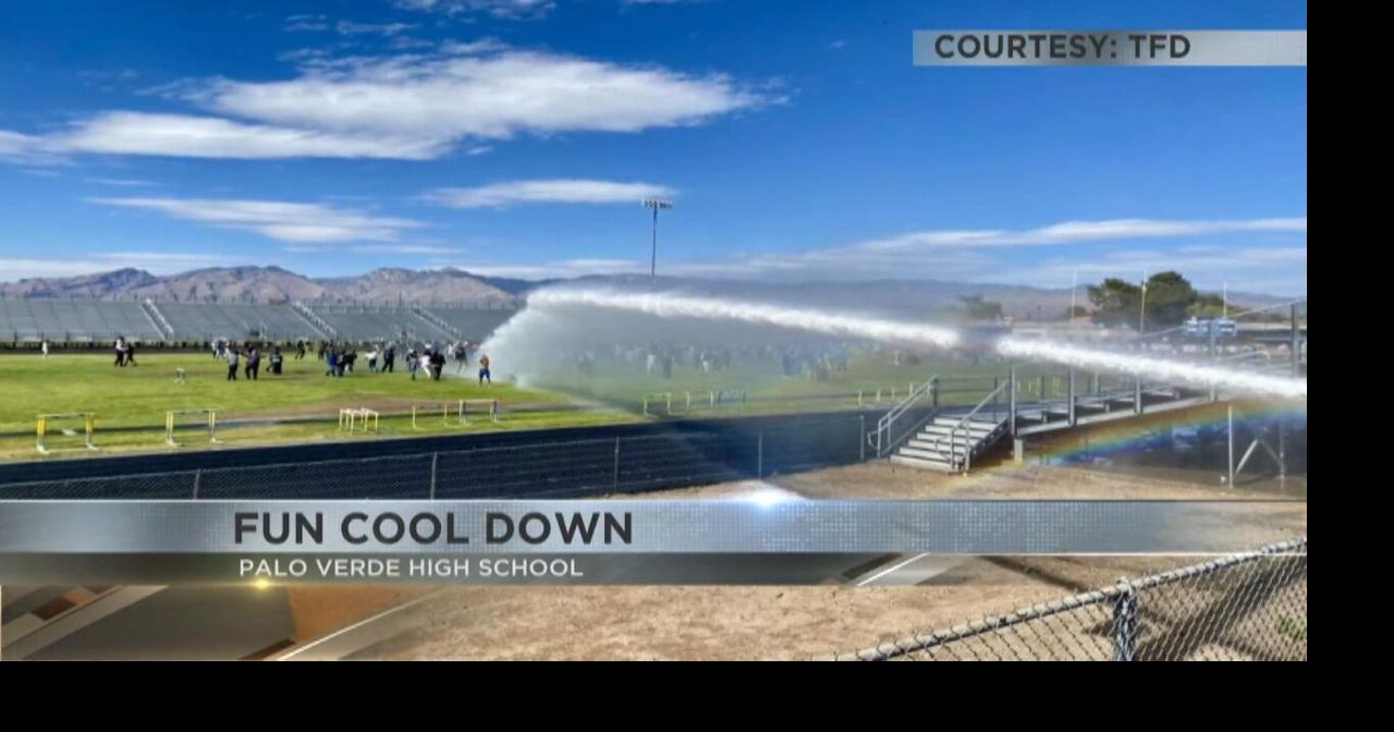 The Tucson Fire Department helped cool off the students at Palo Verde