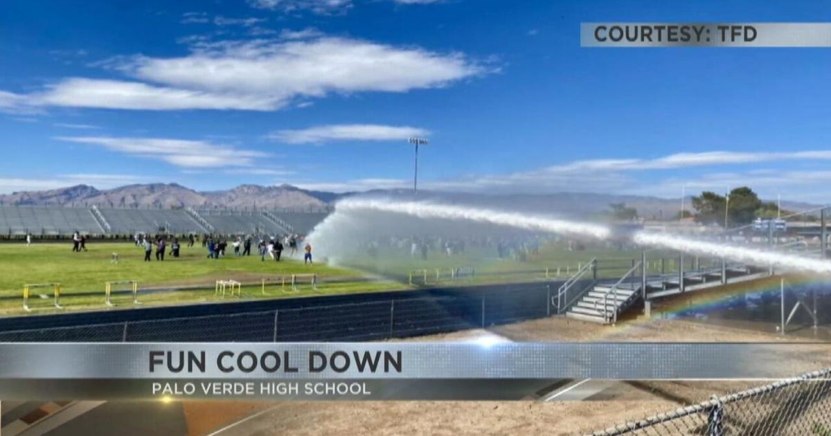 The Tucson Fire Department helped cool off the students at Palo Verde