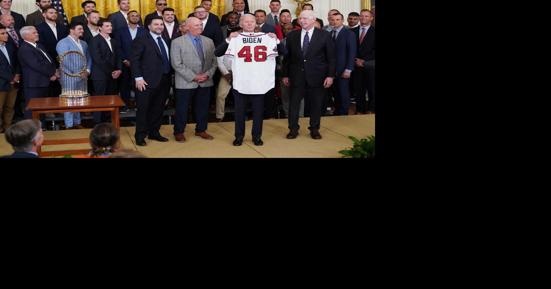 WATCH: Atlanta Braves Visit White House to Celebrate 2021 World Series -  Fastball