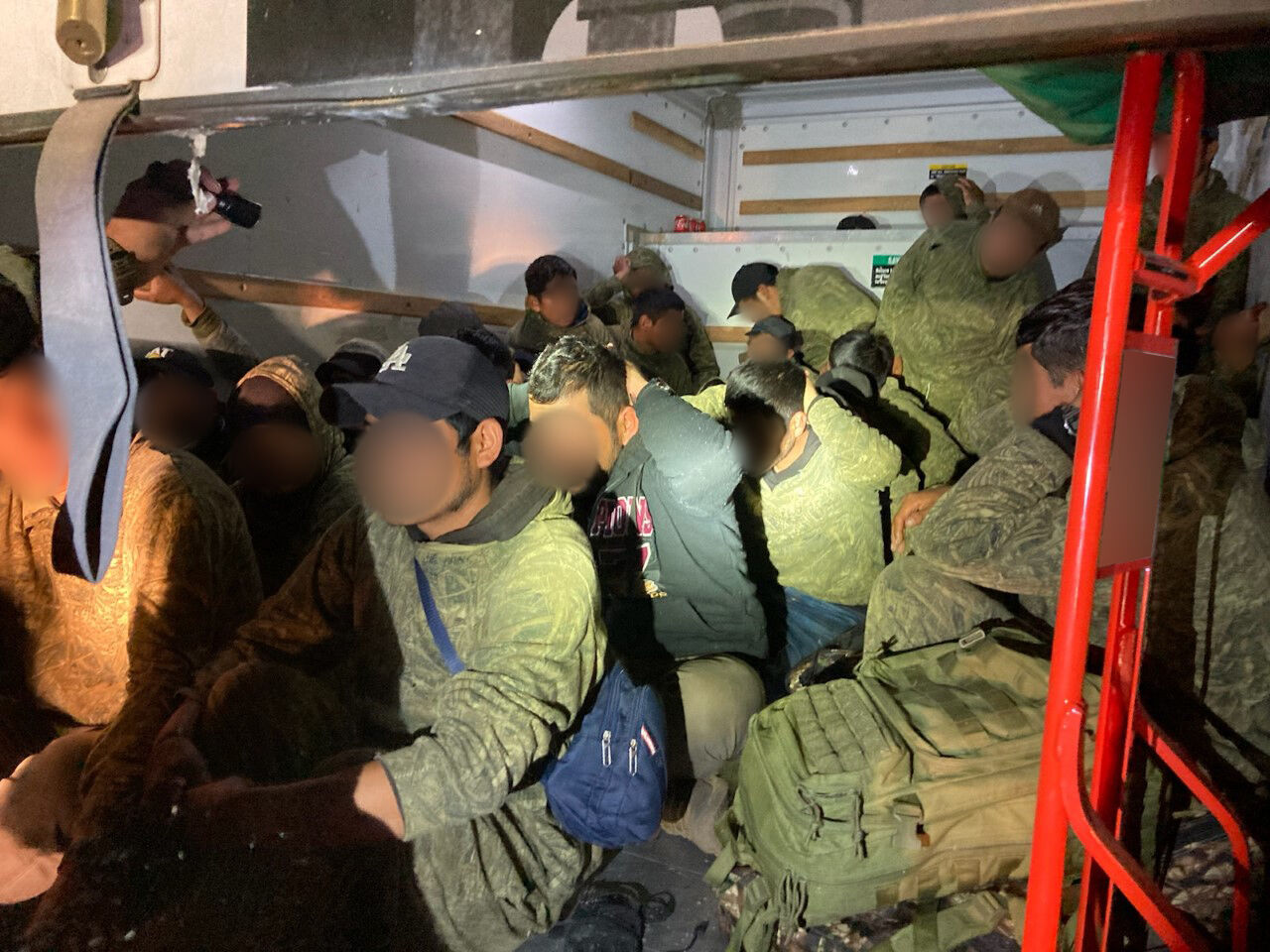 32 migrants concealed in box truck