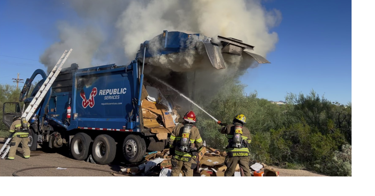 Golder Ranch Fire respond to garbage truck fire near Tohono Chul Park ...