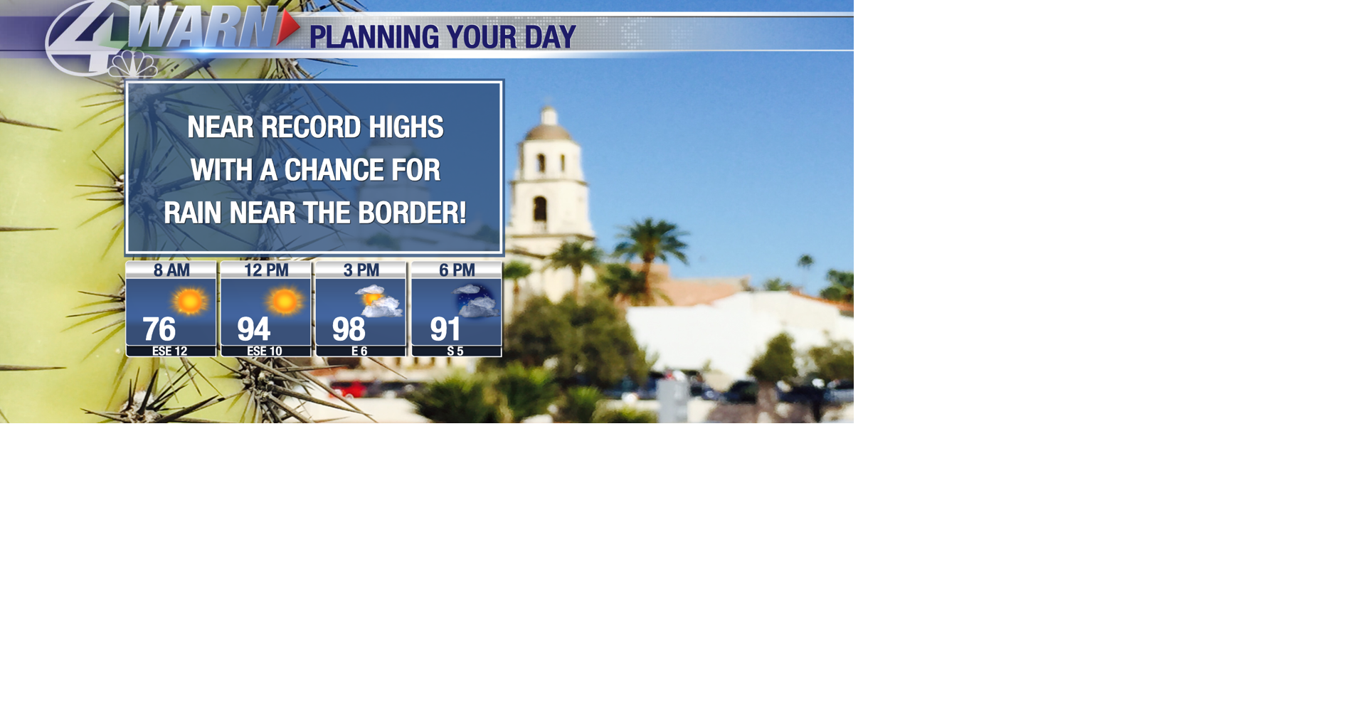 Near record highs are in store this week and today, we'll be flirting ...